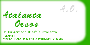atalanta orsos business card